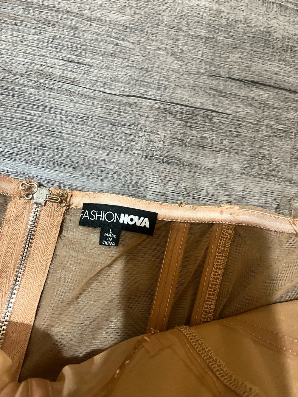FASHION NOVA Wish Upon A Star Embellished Dress in Nude - Picture 6 of 8
